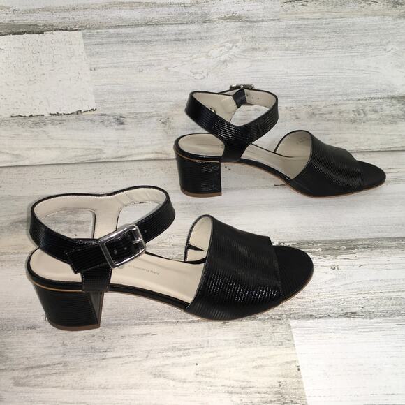 Black Women's Heeled Sandals - Picture 2 of 10